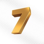 골드 3D 숫자 7 | 프리미엄 PSD 파일
