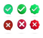 Yes or no check mark cross symbol design | Free Vector