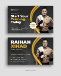 Gym and dfitness business card template vector | Premium Vector
