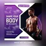 Premium PSD | Gym fitness social media post template psd