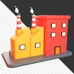 네온 굴 이 있는 실루 광장 에 있는 박동 하는 네온 공장 단지 | 프리미엄 AI 생성 PSD