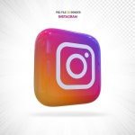 Premium PSD | Instagram social media logo 3d render