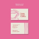 평면 디자인 커피 농장 수평 명함 | 프리미엄 벡터