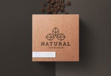 Premium PSD | Logo mockup on coffee box