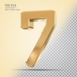 황금 스타일의 1번 3d | 프리미엄 PSD 파일