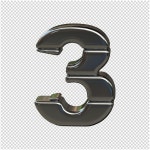 Number 3 3d render | Premium PSD