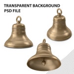 투명 배경에 고립 된 벨 | 프리미엄 AI 생성 PSD