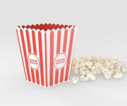 팝콘 상자 모형 | 프리미엄 PSD 파일