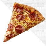 투명 한 배경 에 분리 된 녹은 치즈 와 함께 하와이 피자 슬라이스 | 프리미엄 AI 생성 PSD