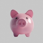 체커드 배경으로 분홍색 돼지 은행 | 프리미엄 AI 생성 PSD