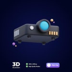 프로젝터 시네마 3d 일러스트레이션 | 프리미엄 PSD 파일