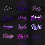 PSD 텍스트 효과 세트 - 편집 가능한 타이포그래피 디자인 | 프리미엄 PSD 파일