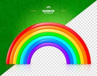 캔디 파스텔 색의 무지개 노란색 분홍색 보라색 파란색 투명한 배경에 귀여운 플라스틱 무지개 | 프리미엄 AI 생성 PSD