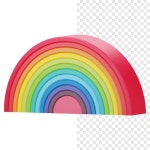 창의적이고 전문적인 시각 프로젝트를 위해 설계된 무지개 아이콘 PSD의 3D 고립 렌더링 | 프리미엄 AI 생성 PSD