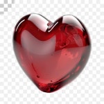 사랑이라는 단어가 적힌 붉은 심장 | 프리미엄 PSD 파일