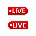 라이브 스트림 버튼 세트 | 무료 벡터