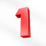 Number 1 in 3d render | Premium PSD