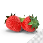 투명 한 배경 에 신선 하고 건강 한 딸기 | 프리미엄 PSD 파일