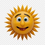 투명한 배경에 고립된 태양 | 프리미엄 AI 생성 PSD