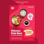 맛있는 포케 그릇 메뉴 템플릿 | 무료 PSD 파일