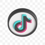 TICKOREA미디어 | Tiktok 소셜 미디어 아이콘 3d | 프리미엄 PSD 파일