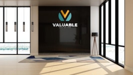 Premium PSD | Wall logo mockup on the black wall for a branding logo