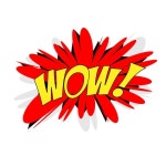 만화 스타일 팝 아트의 와우 문구 | 프리미엄 벡터