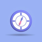 3D 터 나침반 클라우드 컨셉, 새로운 아이디어 디자인 | 프리미엄 벡터