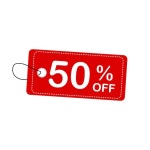 반값 상업용 태그 50 할인 | 프리미엄 벡터