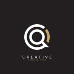 추상 CQ 또는 QC 문자 로고 벡터 아이콘 | 프리미엄 벡터
