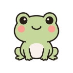 만화 행복 개구리와 노란 나비 | 프리미엄 벡터