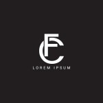 Cf 로고 디자인 터 이미지 | 프리미엄 벡터