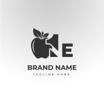 애플 로고 디자인 | 프리미엄 벡터