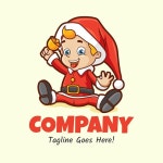 Premium Vector | Baby santa mascot