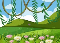 Flat design spring landscape | Free Vector