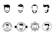 Premium Vector | Beard and mustache logo and symbol
