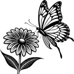 아름다운 나비 터 아트 일러스트레이션 | 프리미엄 벡터