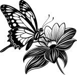 아름다운 나비 터 아트 일러스트레이션 | 프리미엄 벡터