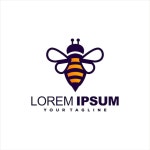 Cute friendly bee logo | Premium Vector