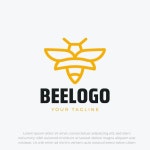 꿀벌 디자인 로고 템플릿 | 프리미엄 벡터