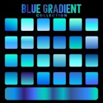 Blue gradient background set elegant vector illustration | Premium Vector