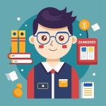 예술가 의 평평 한 터 일러스트레이션 | 프리미엄 AI 생성 벡터