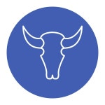 황소 두개골 아이콘 | 프리미엄 벡터