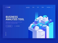 Isometric business analysis planning. project management and fin | Premium Vector
