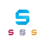 A blue and orange logo with the letter s on it | Premium Vector