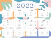 손으로 그린 평면 2022 달력 템플릿 | 무료 벡터