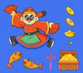 Premium Vector | Cartoon god of wealth set