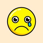 손으로 그린 상처받은 이모지 일러스트레이션 | 무료 벡터