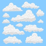 손으로 그린 구름 컬렉션 | 무료 벡터