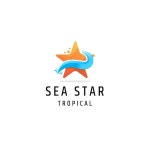 시 스타 비치 리조트 로고 디자인 | 프리미엄 벡터